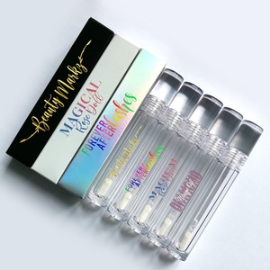 7.5Ml Lipgloss Ống Petg Rỗng Xi Lanh Trong Suốt Lỏng Lipstick Container Với Applicator Và Wand Lip Gloss Ống