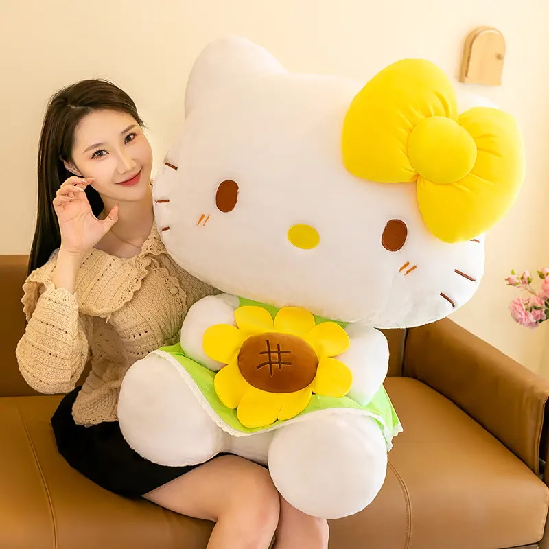 Nuovo Design gatto girasole peluche peluche bambola Kawaii cartone animato per bambini e fidanzate regalo