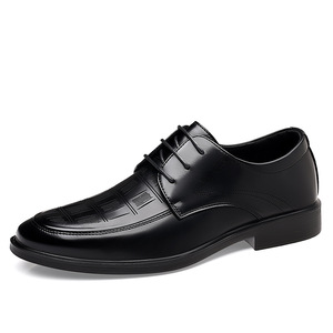 Chaussures Oxford en cuir pour hommes, bout rond, à lacets, semelle souple, chaussures de mariage, chaussures habillées formelles et décontractées pour l'automne - Product Image 5