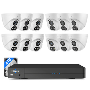 Hiseeu 8MP Dôme Extérieur POE 12 Canaux Enregistreur Vidéo Réseau Domestique Système de Caméra de Sécurité CCTV 4K Kit de Surveillance PK-12YHC88 8m - Product Image 1