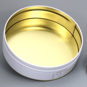 Индивидуальная индивидуальная круглая белая металлическая коробка для печенья, производство жестяных коробок - Product Image 6