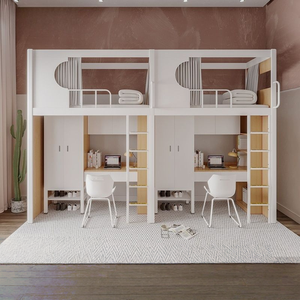 <span class=keywords><strong>Lit</strong></span> superposé combiné moderne et réglable pour dortoir scolaire, <span class=keywords><strong>avec</strong></span> <span class=keywords><strong>bureau</strong></span> intégré, idéal pour petit appartement et usage commercial, 200x100x282cm - Product Image 1