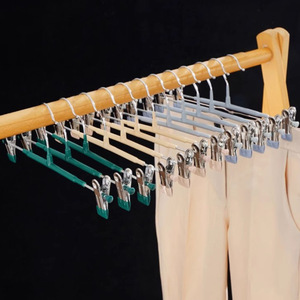 Perchero para pantalones con revestimiento de plástico, pinza para pantalones, antideslizante, que no deja marcas, colgador de ropa para el hogar, perchero de acero inoxidable para pantalones y faldas - Product Image 2