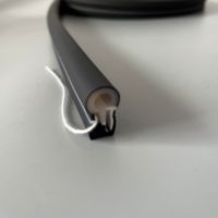 Canal LED en Silicone noir, 10x23mm, diffuseur latéral fluo Flex, 180 degrés, émission latérale, étanche