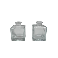 Flacon diffuseur carré en verre transparent de 100 ml, durable, rechargeable et étanche, pour huiles essentielles