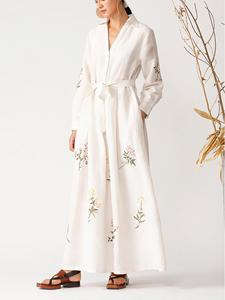 <span class=keywords><strong>Abiti</strong></span> <span class=keywords><strong>estivi</strong></span> di nuovo Design per le signore <span class=keywords><strong>abiti</strong></span> modesti Casual con <span class=keywords><strong>motivi</strong></span> floreali ricamati in lino cotone Maxi abito - Product Image 3