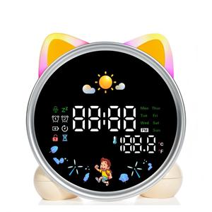 Reloj Despertador para Niños con Iconos de Sol y Luna, Indicador de Temperatura, Doble Alarma y Diseño de Conejito Adorable - Product Image 3