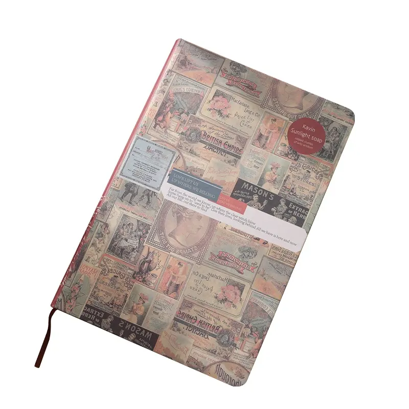 Notebook A5 formato marrone copertina rigida rivista spessa carta foderata color crema