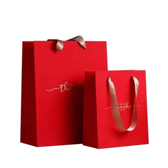 Mini sac en papier blanc de luxe, sac cadeau en papier, pour porte de mariage, avec poignées et ruban, bon marché, vente en gros, pièces
