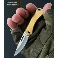 Manche en bois couteau en acier damas petite poche de camping mini couteau pliant