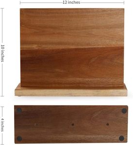 Bán Buôn Bằng Gỗ Nhà Bếp Từ Knife Khối Chủ Rack <span class=keywords><strong>Magnetic</strong></span> Đứng Với Mạnh Mẽ Tăng Cường Nam Châm Đa Chức Năng Lưu Trữ - Product Image 5