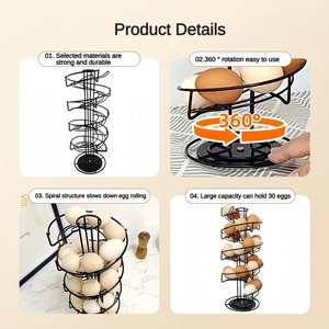 Soporte para Cápsulas de Café <span class=keywords><strong>Dolce</strong></span> <span class=keywords><strong>Gusto</strong></span> en Espiral con Base Giratoria, Organizador de Hierro con Diseño de Espuma de Leche para Almacenamiento en la Encimera de la Cocina - Product Image 4