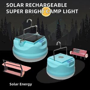 Projecteur LED rechargeable super lumineux, portable, alimenté par énergie solaire, pour le camping en extérieur, avec corps en ABS, pour l'éclairage d'urgence à domicile - Product Image 2