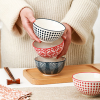 Ensemble de vaisselle en céramique colorée japonaise, bols de lavage de riz, bol de lavage à la main