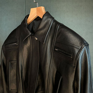 Nuova Giacca in Pelle di Pecora Conciata al Vegetale <span class=keywords><strong>Cerata</strong></span> Autunno Inverno 25 - Capospalla Corto Vintage a Vita Alta per <span class=keywords><strong>Donna</strong></span> - Product Image 3