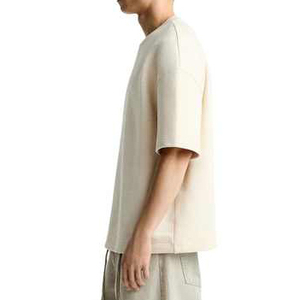 เสื้อยืดทรงบ็อกซี่ผ้าคอตตอนเนื้อหนา ใส่สบายสำหรับฤดูร้อน เสื้อยืดเปล่าคุณภาพสูง คอกลม ทรงโอเวอร์ไซส์ - Product Image 3