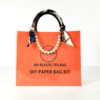 Sac fourre-tout en cuir transparent TPU pour filles, kit de bricolage à la mode, avec fermeture éclair, pour usage quotidien, vente en gros à prix réduit