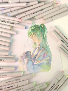 Set <span class=keywords><strong>di</strong></span> <span class=keywords><strong>Pennarelli</strong></span> <span class=keywords><strong>a</strong></span> Doppia Punta Personalizzati IERS, 300 Colori e 48 Colori, <span class=keywords><strong>Pennarelli</strong></span> <span class=keywords><strong>a</strong></span> <span class=keywords><strong>Base</strong></span> Alcolica per Disegno Artistico - Product Image 6