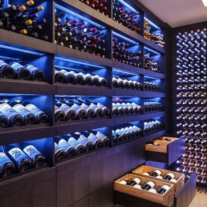 Vinoteca de Madera Maciza Bajo Escalera, Mueble para Vinos que Ahorra Espacio, Ecológico, con Temperatura Constante, para Sala de Estar u Hotel - Product Image 1