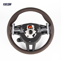 Volant sport en cuir pleine fleur avec palettes de changement de vitesse en métal pour Porsche Panamera Cayenne Macan 718 911 Boxster Cayman