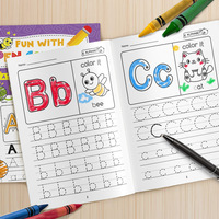 Cahier de composition pour enfants d'âge préscolaire, alphabet, couleurs, éducation, calligraphie et peinture, relié à la selle, imprimé numériquement