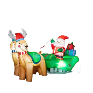 Opblaasbare Kerst Santa Claus Rijden Op Een Hert Vakantie Tuin Tuin Tuin Tuin Decoraties