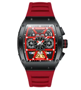 Guanqin Mannen Horloges Topmerk Luxe Automatische Horloge Tourbillon Ontwerp Waterdichte Mechanische Polshorloge Relogio Masculino