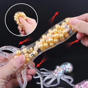 CHENXI Jouet anti-stress créatif en forme de pieuvre transparente avec perles, populaire, type Mochi Squishy, jouet à presser - Product Image 2