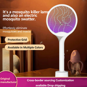 Raquette électrique anti-moustiques haute efficacité, intérieure et extérieure, 2 en 1, rechargeable à l'énergie solaire - Product Image 6