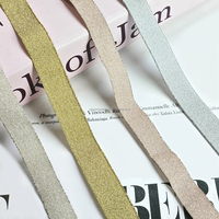 Bande élastique en nylon jacquard chevrons or et argent de 1,3 cm, accessoire haut de gamme à fil brillant pour robes de mariée, boîte cadeau colorée