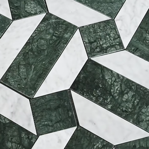 Mosaico in <span class=keywords><strong>Marmo</strong></span> Verde Scuro per Rivestimenti Interni di Hotel, Scuole, Ospedali e Piscine, Soluzione di Design Grafico - Product Image 6