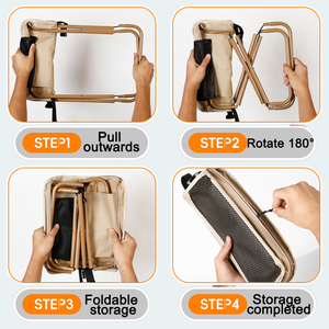 Tabouret pliable portable Mydays pour l'extérieur avec poche en filet et sangle de transport pour la pêche, la chasse, la randonnée et le <span class=keywords><strong>camping</strong></span> - Product Image 4