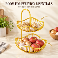 Panier de rangement en fer pour oignons, gingembre et ail, support de présentation de légumes de comptoir, style moderne et minimaliste pour la maison
