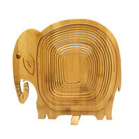 Plateau de service en bois pliable en bambou, design vintage pour armoires de cuisine, panier à fruits, sous-verre, assiette à noix pour mariage et fête