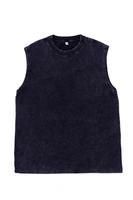 Débardeur en jersey de coton épais délavé à l'acide, respirant, uni, personnalisable avec logo imprimé par transfert thermique, grande taille, vente en gros