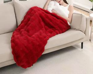 بطانية من الفرو الصناعي للأريكة بطانية فقاعية سميكة ناعمة مبطنة بأحجام مزدوجة مرجحة - Product Image 3