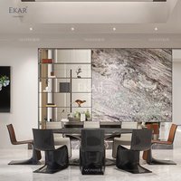 Table à manger en marbre saphir jade-Élégance exquise pour votre salle à manger