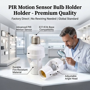 Lámpara con Sensor Infrarrojo para Detección Humana, Bombilla LED <span class=keywords><strong>E27</strong></span>, Portalámparas con Interruptor Inteligente Ajustable con Retardo para Pasillo del Hogar - Product Image 4