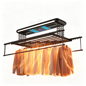 Séchoir à linge électrique intelligent pour balcon, tout en aluminium, à double rangée, avec système de levage à ciseaux - Product Image 1