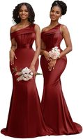 Robes de Demoiselle d'Honneur Sirène Morili Africaines Personnalisées Longues Orange Brûlé Épaules Dénudées pour Soirée MBA685