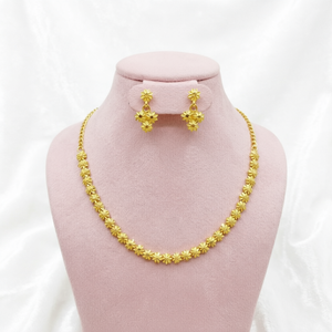 Juego de Joyería Floral XOXO en Aleación Plateada, Collar y Aretes Ajustables para Mujer, Regalo para Fiesta - Product Image 1