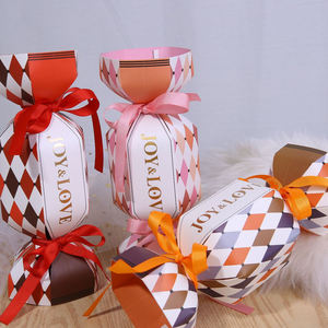 Commercio all'ingrosso di lusso a forma di caramella di nozze scatola di cioccolato e biscotti vendita calda scatola di carta regalo con nastro per feste Festival - Product Image 2