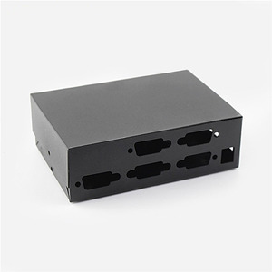 Black Steel Cutout Enclosure Machined Metal Housing Rectangular <b>Machine</b> Cover Custom CNC <b>Machine</b> Service - Product Image 2