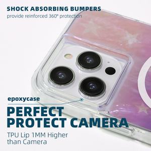 Étui de téléphone portable fin en TPU et PC anti-jaunissement magnétique de marque de luxe pour iPhone 15 14 13 Pro Plus - Product Image 5