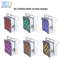 Venta Especial WEDOSTAGE Luces de Proyección LED para Discoteca DMX512 Activadas por Sonido Metálicas 9*18W 6en1 RGBAW+UV con Batería Recargable