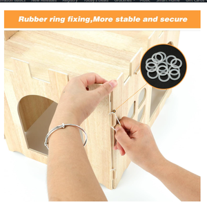 Grande casa di coniglio in legno staccabile piccolo animale da interno coniglio adulto cavia Habitat coniglietto castello nascondiglio animali domestici - Product Image 6