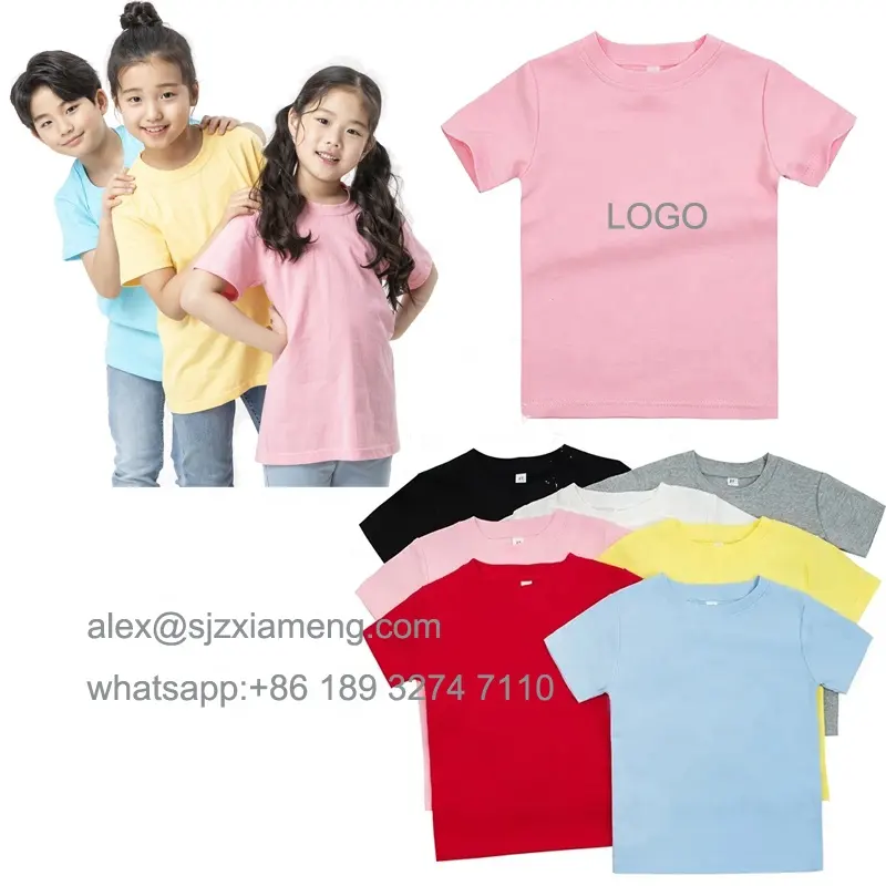 2024 cotton custom tshirt kids Baby T-Shirts kids clothing children wear plain shirts custom printing 100% cotton t shirt baby romper