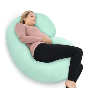 Novo estilo personalizado tamanho algodão maternidade travesseiro C-forma gravidez travesseiro para dormir