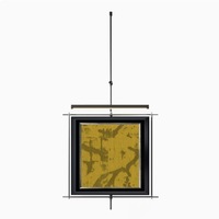 Peinture à l'huile minimaliste moderne sur toile encadrée avec barre métallique, éclairage décoratif suspendu, art mural de fond, décoration haut de gamme pour salon