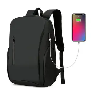 Custom print large capacity men business anti theft computer bag teens black travel waterproof laptop backpack with usb